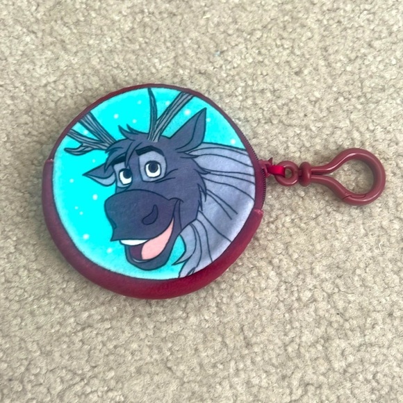 Disney Frozen Reindeer Sven Coin Purse Clip On Plush Stuffed Animal - Picture 1 of 6